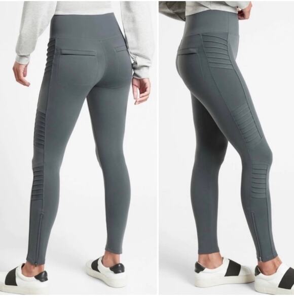 Athleta Pants - Athleta Leggings Womens Small Blue Gray Delancey Moto Travel Modern City Active